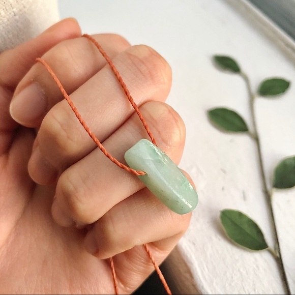 Light Amazonite Stick Burnt Orange Necklace - Picture 2 of 4